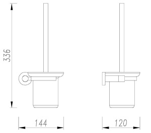 Ершик для унитаза Omnires Modern MP60620NI