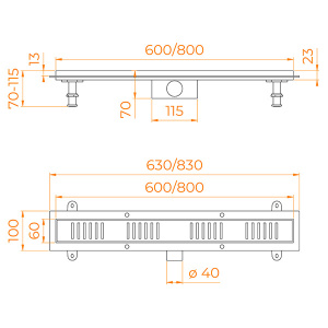 Душевой трап RGW SDR-34B, 60 см
