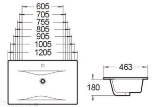 Умывальник SantiLine SL-2110 60 / 70 / 80 / 90, 60х46