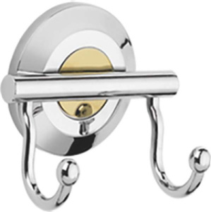 Планка с крючками Ledeme L204-2 / L204-3, 9 см 2 крючка, хром, золото