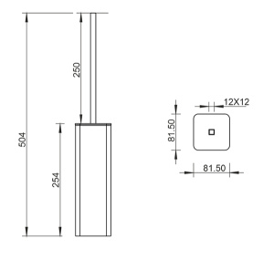 Ершик для унитаза Whitecross Cubo CU2476CR / CU2476NIB, никель брашированный