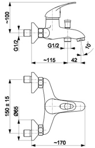 Смеситель для ванны Armatura Jaspis 544-010-00