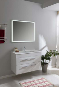 Зеркало Aquanet Гласс 60 / 80 / 100 / 120 Led, 60х80, белый глянец