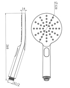 Душевая лейка Lemark LM8122BL / LM8122GM, черный