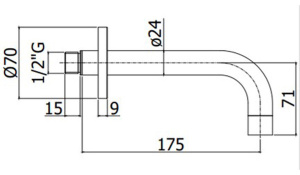 Излив Paffoni Light ZBOC139HG / ZBOC139HGSP, золото медовое брашированное