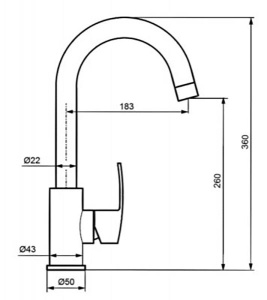Смеситель для кухонной мойки Ahti Mikkeli MK101011