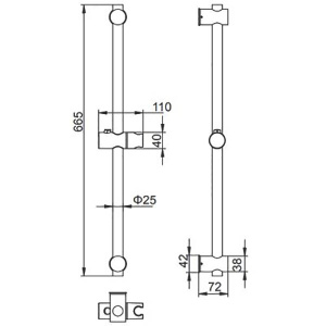Душевая штанга Ledeme L78001B-3