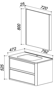 Зеркало Belux Альмерия В60 / B80 / B100 / B120, 100х80, клен
