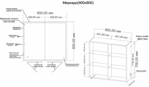 Шкаф-зеркало Grossman Меркадо 90 / 100