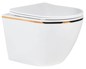 Комплект инсталляции AlcaPlast AM101/1120 Sadromodul с ароматизатором, кнопкой Thin M57-G-M и унитазом Roxen Antares Gold 530110-01G