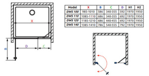 Душевая дверь Radaway Eos DWS, 100х197, прозрачный