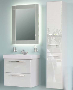 Тумба под умывальник 1Marka Visbaden 60П / 70П 2в.я. Pure White, 60, белый глянец
