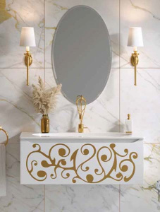 Тумба под умывальник Aqwella Clarberg Elegance 100 / 120 белый золото, 100, белый, золото