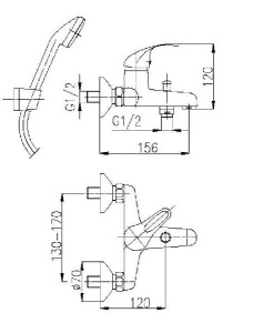 Смеситель для ванны Armatura Azuryt Eco-Kran 5514-520-00