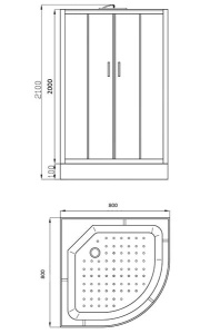 Душевая кабина Parly EC831 / EC931, 80х80, тонированный