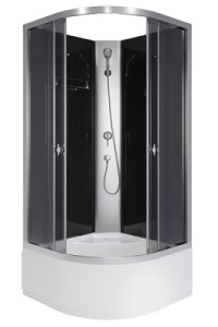 Душевая кабина Niagara Eco E80/40/TN/BK / E90/40/ТN/BK / E100/40/TN/BK, 100х100, тонированный
