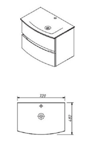 Тумба под умывальник Caprigo Integra 70 13911-B231, 70, бежевый матовый