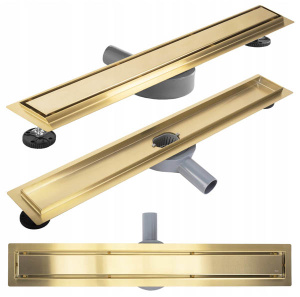 Душевой трап Rea Neox Pro Gold Matt двусторонний 60 / 70 / 80 / 90, 60 см