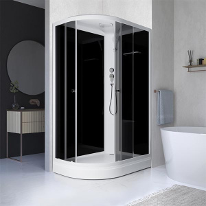 Душевая кабина Domani-Spa Delight 128 черная тонированная, 120х80 L, тонированный