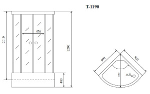 Душевая кабина Timo Standart T-1190 P / T-1100 P, 100х100, тонированный