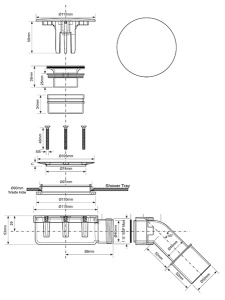 Сифон для душевого поддона McAlpine MP2730L3H-CPN