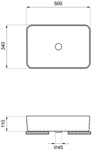 Умывальник Wellsee FreeDom 2.0 323013000 / 323016000 / 323019000, 50х34, черный матовый
