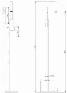 Смеситель для ванны Abber Wasserfall AF8615NG напольный