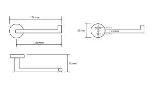 Держатель для туалетной бумаги Bemeta Dark 104212030 / 104212030L, левый, черный
