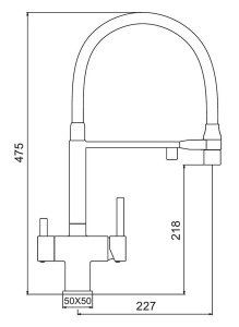 Cмеситель для кухонной мойки Gappo G4395-50 / G4395-53 / G4395-56 под фильтр, хром, черный