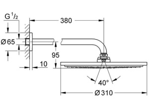 Верхний душ Grohe Rainshower Cosmopolitan Metal 26066000