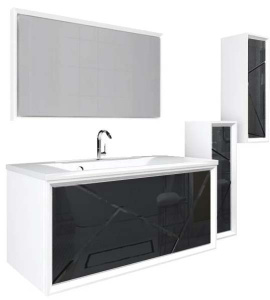 Тумба под умывальник 1Marka Seattle 90П 1в.я. Mosaic Classic Black, 90, черный