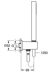 Шланговое подключение с лейкой Grohe Euphoria Cube Stick 26405000
