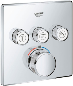 Смеситель встраиваемый Grohe Grohtherm SmartControl	29126000 / 29126DC0 термостатический, суперсталь