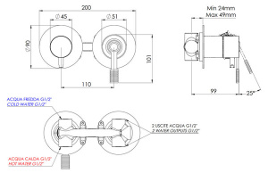 Смеситель скрытого монтажа Remer Atelier AL93ZPNO