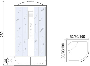 Душевая кабина River Dunay XL 43 / 44 TН, 100х100, тонированный