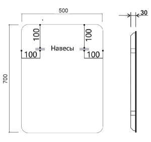 Зеркало Vincea LED VLM-3VC500B / VLM-3VC600B, 50х70