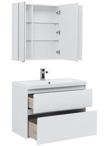 Комплект мебели Aquanet Гласс 90 / 100, 90, белый глянец