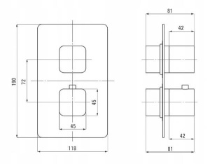Смеситель встраиваемый Deante Box Bianco BXY AECT термостатический наружная часть (3 функции)