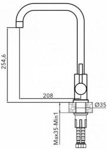 Смеситель для кухонной мойки AV Engineering AVZAR4-B304GR-739