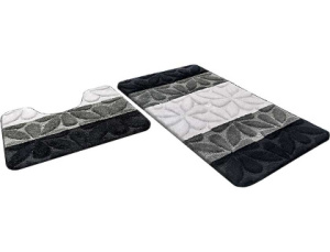 Набор ковриков для ванной комнаты "PP MIX 4K", 50х80 см & 50х50 см, черный (Китай)