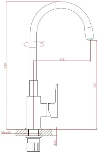Смеситель для кухонной мойки AV Engineering AVOLP4-A226WT-651