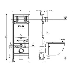 Система инсталляции для унитаза Iddis Optima Home OPH00GCi32K с клавишей смыва